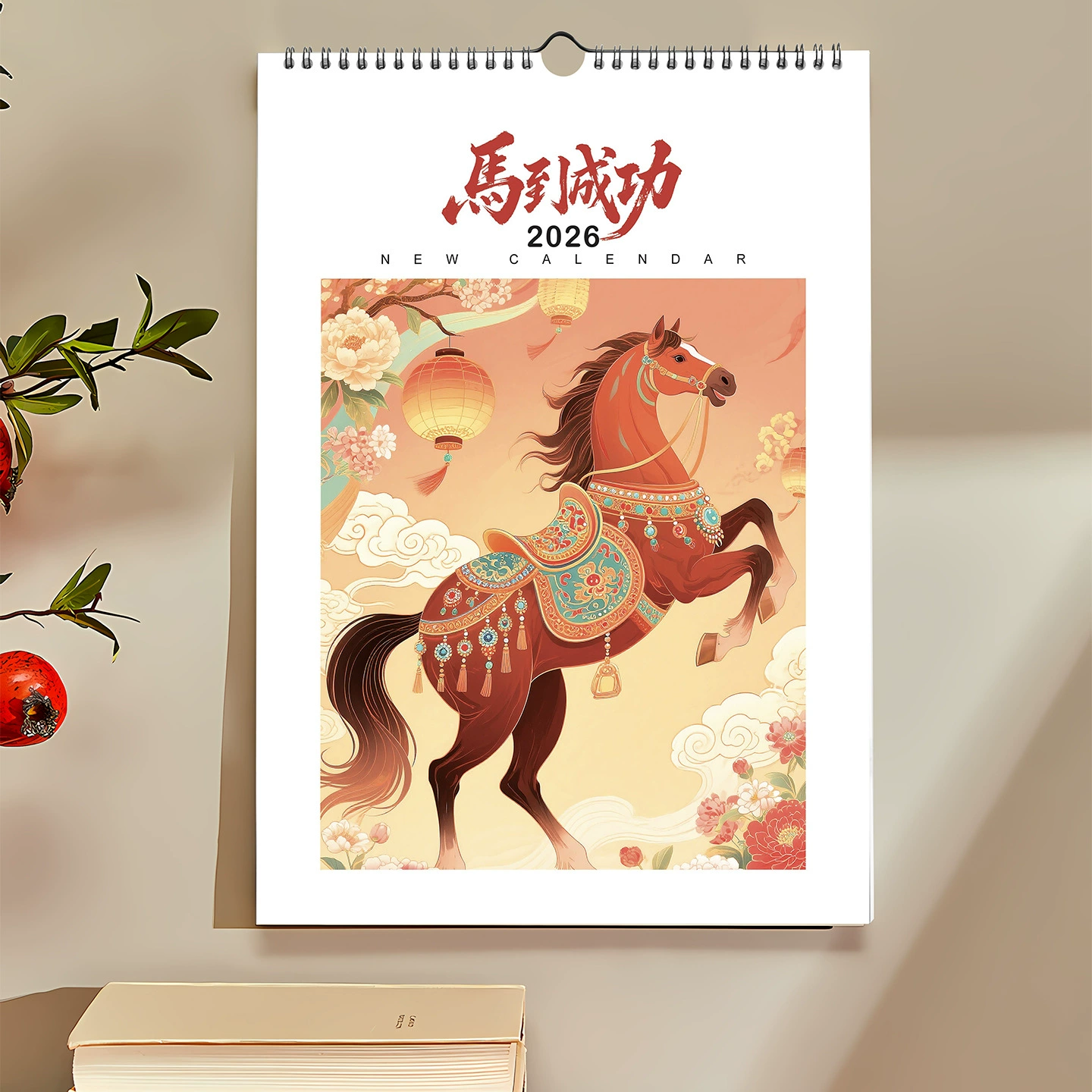 Настенный календарь на 2026 год для домашнего использования, настенный календарь «Год Лошади», ежемесячный календарь-планер для работы, рекламный календарь для компаний на заказ