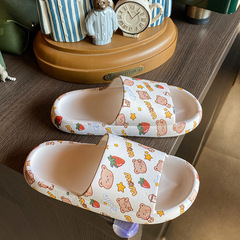 Women's New Summer Suede-like Girl Heart Outer Wear Home Soft Sole Bathroom Anti-slip Cartoon Student Slippers