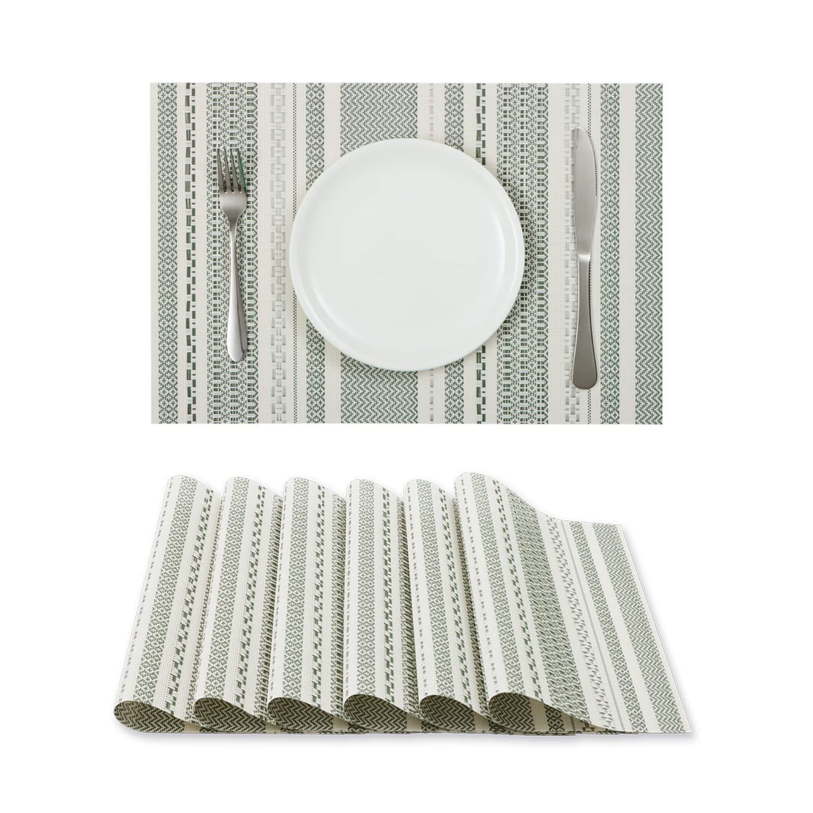 Estilo nórdico tejido PVC placemat bohemio jacquard placemat posavasos Hotel antideslizante posavasos aislamiento estera de la tabla