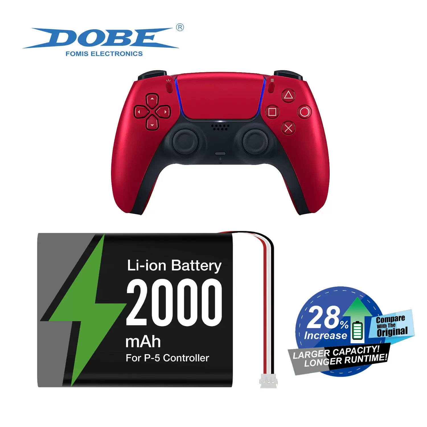 DOBE原装适用于PS5手柄2000mAh锂离子电池包游戏配件批发