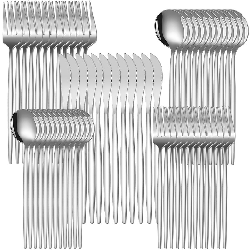 26-Year-Old New Model British Stainless Steel Cutlery Set for Hotels, 12-Person Portuguese Western-Style Knife, Fork, and Spoon 60-Piece Set