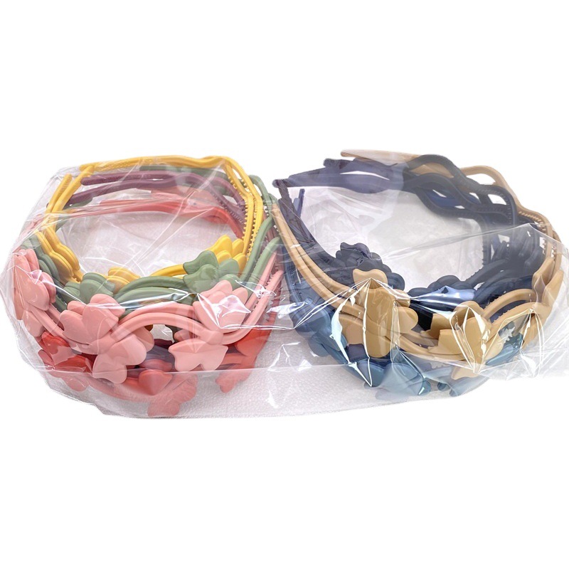 La nueva muchacha de las mujeres de alta textura de goma pintura de tres flores diadema supermercado dos yuanes tienda accesorios para el cabello accesorios de la cabeza