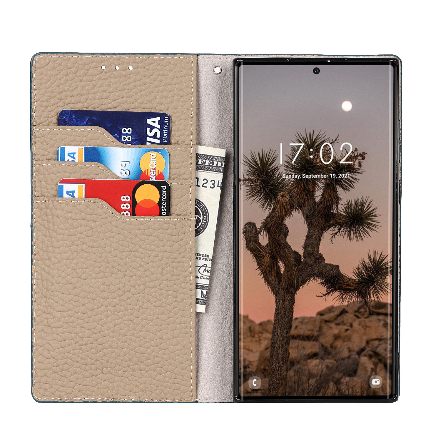 Suitable For Galaxy S24 Protective Case, Samsung S25 Ultra Lychee Pattern Genuine Leather Case_voghion.com