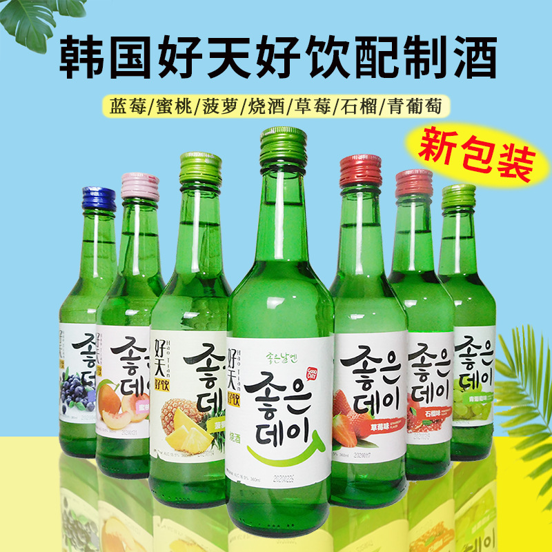 韩国 好天好饮 配制酒 烧酒 果味清酒 360ml*6瓶 7口味 多省包邮