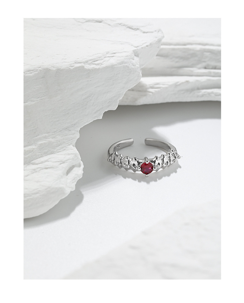 Fashion Geometric Sterling Silver Plating Zircon Open Ring