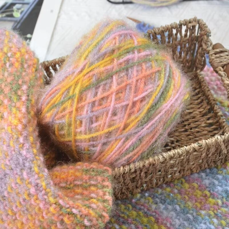 3 две белки пушистые нити толстые нити ручной вязания diy крючком крючком шапка нитка свитер материал цветная нить