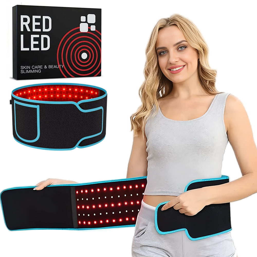 Kuaguo LED Kırmızı Işık Bel Kemeri Ev Kullanımı Taşınabilir Çok Fonksiyonlu Sıcak Kompres Fizyoterapı Pedi Isıtmalı Masaj Kırmızı Işık Fizyoterapı Bel Kemeri