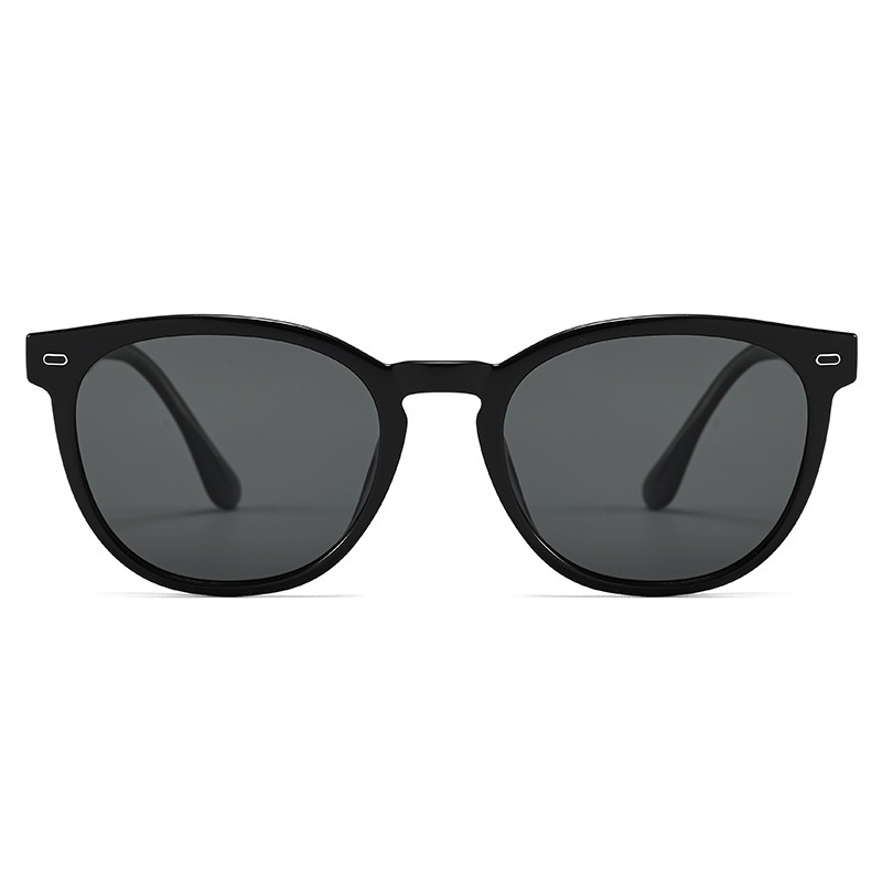 High-End Acetate Polarized Sunglasses for Women - New Fashion Retro Square Round Frame Face-Slimming UV Protection Shades - Thumbnail 5
