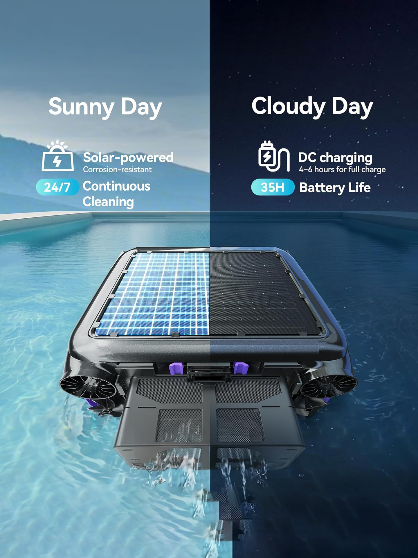 S1 control remoto inteligente accionado por energía solar robot automático superficie de piscina esparcidor de escoria limpiador
