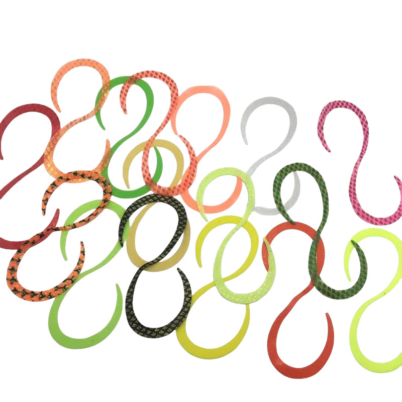 Multicolor S-Shaped Silicone Ribbon DIY Fake Bait Yan Yue Lead Hook Bearshou Fishing Tackle Hand-made Accessories Sea