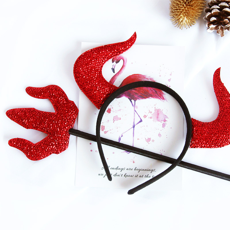 Best-selling Cross-Border Halloween Ghost Festival Decorations: Devil Horn Headbands & Photo-Ready Costume Accessories