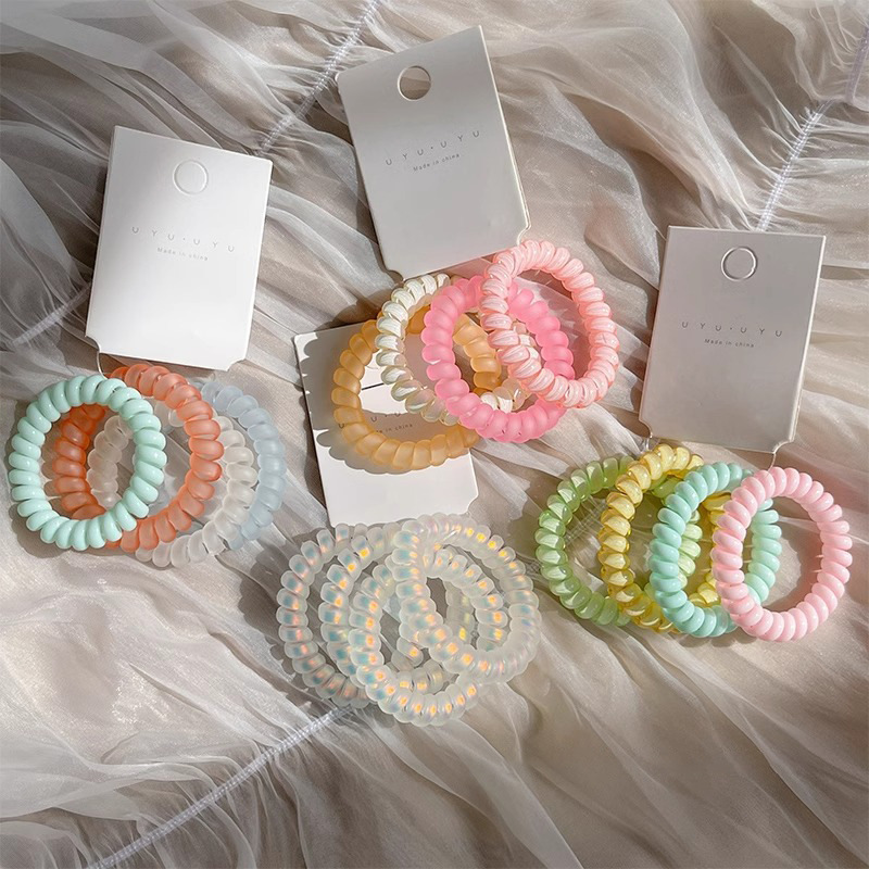 Dolce color cable telefónico cabello anillo de cabello cuerda de cabello mujer simple sin marcas cuerda de cabello no daña el cabello banda de goma cubierta de cabello