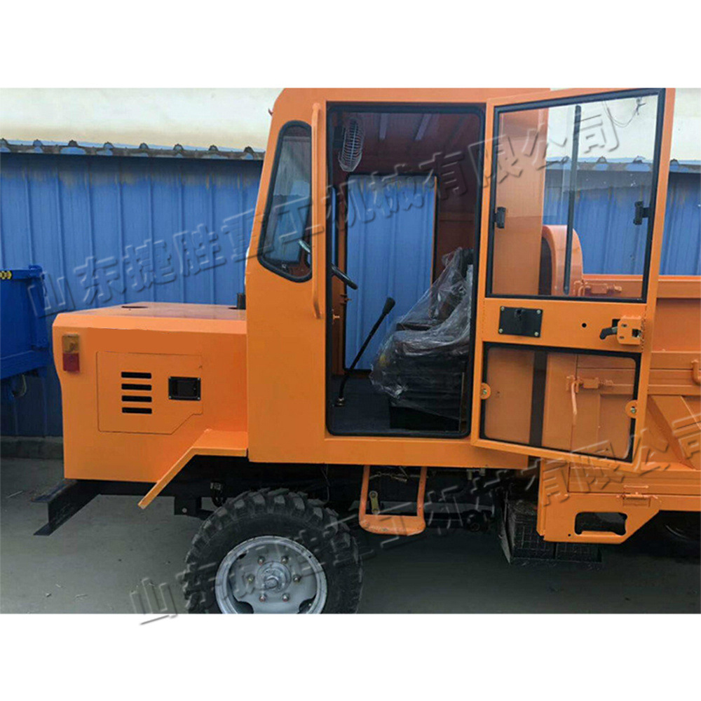 Vehículo de transporte de descarga trasera hidráulico diesel de doble techo para ingeniería de construcción, camión de tracción de tierra agrícola de montaña