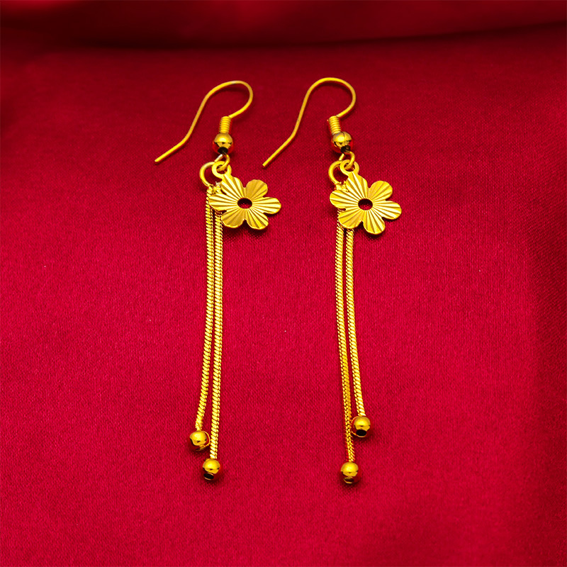 Vietnam gold ladies flower earrings tassel women earrings live room jewelry jewelry wholesale