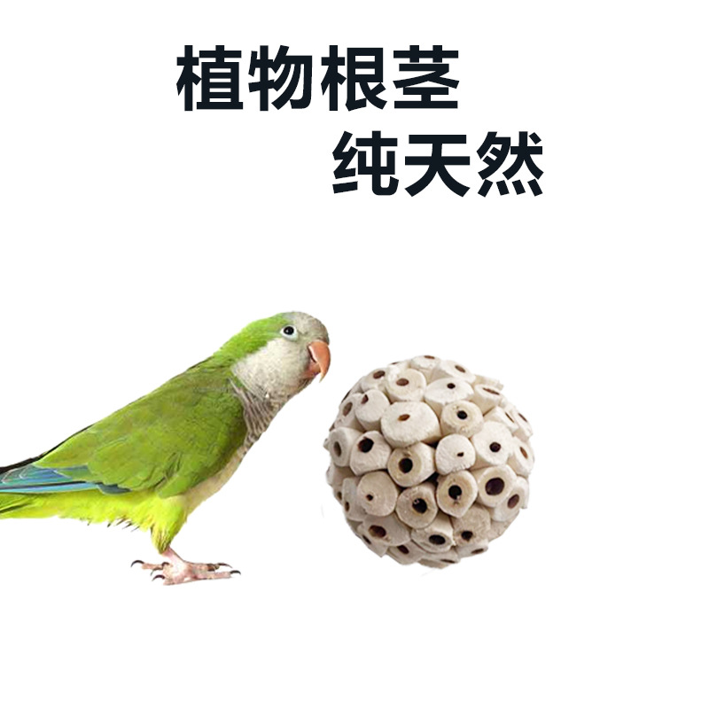 Pelota de Hierba de Juguete para Aves de Hierba Natural Para Morder, Entretenimiento para Pájaros y Loros image 3
