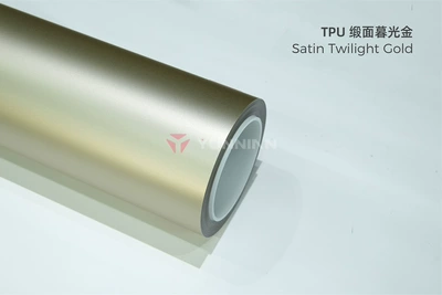 matte finish car wrap, satin | Auto Color Change Film - tpu-satin-twilight-gold-15215m