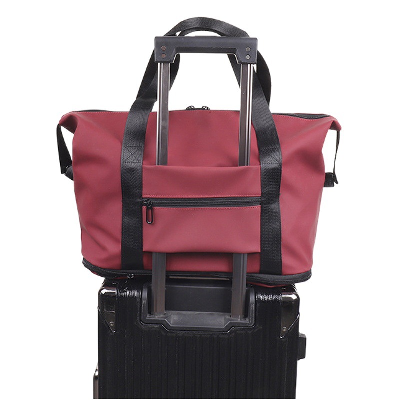 Short-distance Travel Bag Large Capacity Portable Portable Portable Sports Fitness Bag Extensible Luggage Bag Dry and Wet Separate Storage Bag