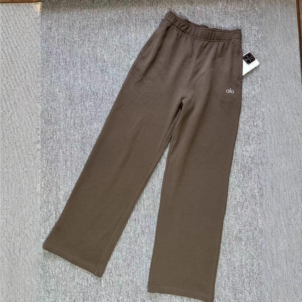 ALO 2025 otoño nuevo logotipo simple pantalones deportivos casuales de algodón para hombres y mujeres image 9