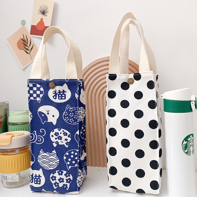 Simple dot lienzo termo cubierta de la taza cubierta protectora universal hervidor de agua bolso de leche taza de té bolsa portátil