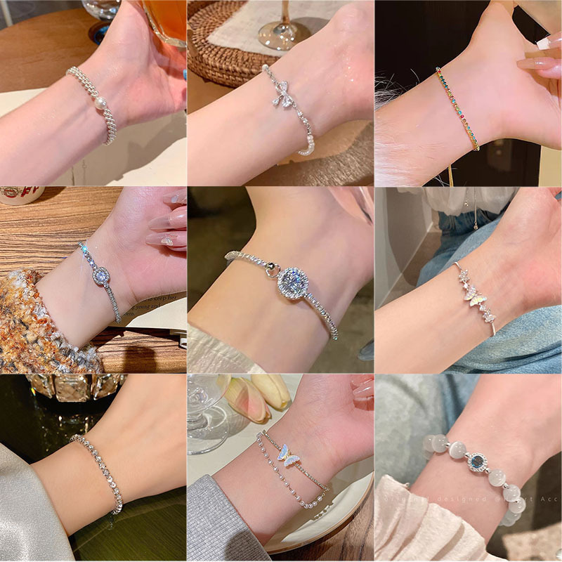 2026 Hot-Selling Light Luxury Super Shiny Zircon Bracelet for Women, Niche Versatile High-End Design, Elegant Butterfly Hand Jewelry