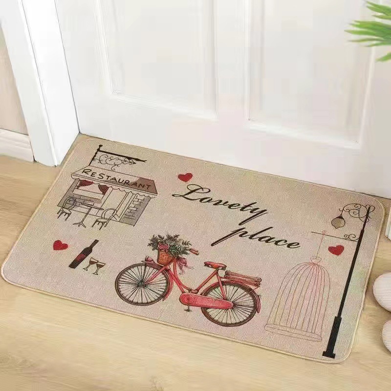 Lino engrosada goma antideslizante alfombra del piso estera del piso del hogar cocina baño dormitorio baño manta absorbente
