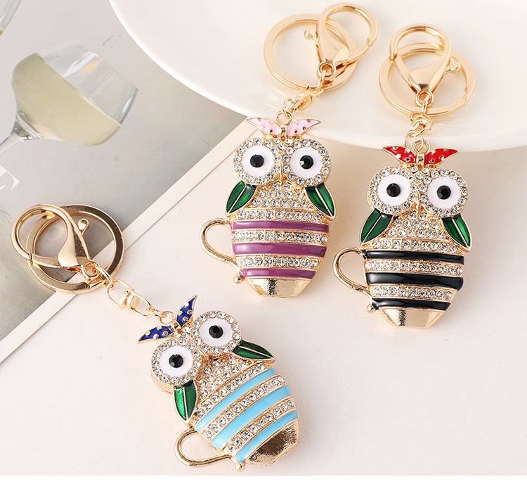 Cute Alloy Owl Unisex Bag Pendant Keychain display picture 1