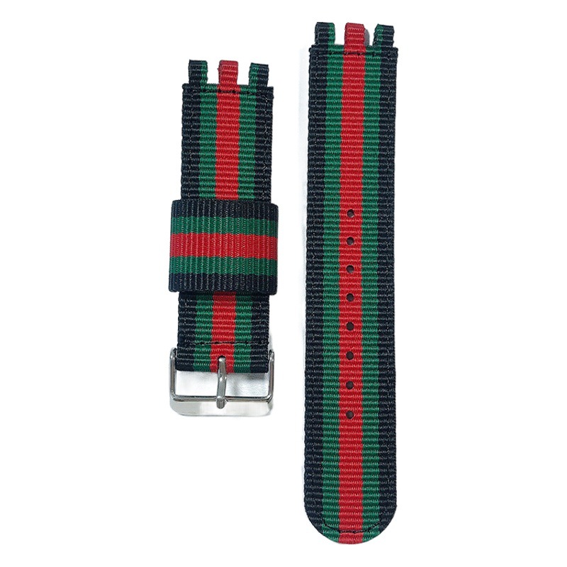 Suitable for Swatch Swatch Watch Strap 17 Concave and Convex Interface Nylon Strap 19 Male and Female Couple Pin Buckle 20mm