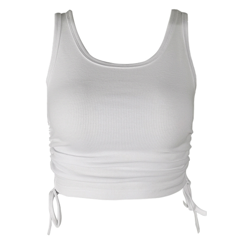 Chaleco corto ajustado con cordón y cuello redondo, estilo europeo y americano, tendencia de moda de Amazon para el verano de 2025. image 7