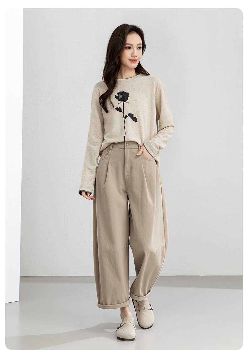 Quần culottes nữ ống rộng cạp cao dáng balloon form rộng — Màu khói chi tiết 23