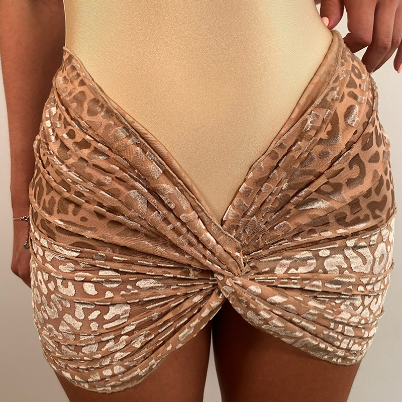 Sexy Women Wear Flocking Twisted Mid Length Skirt Set Simple Backless Sleeveless Jumpsuit Hip Skirt Two Piece Set