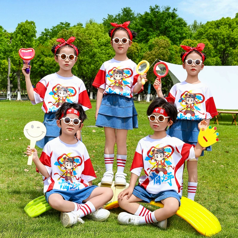 Детские костюмы чирлидинга, форма детского сада Неза, джинсовая форма, спортивные игры для учащихся начальной школы, выпускной сезон