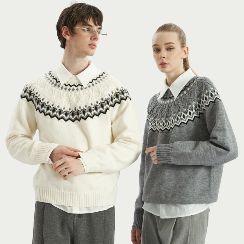 American Old Money Style Round Neck Knitwear Men's Autumn and Winter High-End Retro Couple Casual Loose Bottoming Knitwear