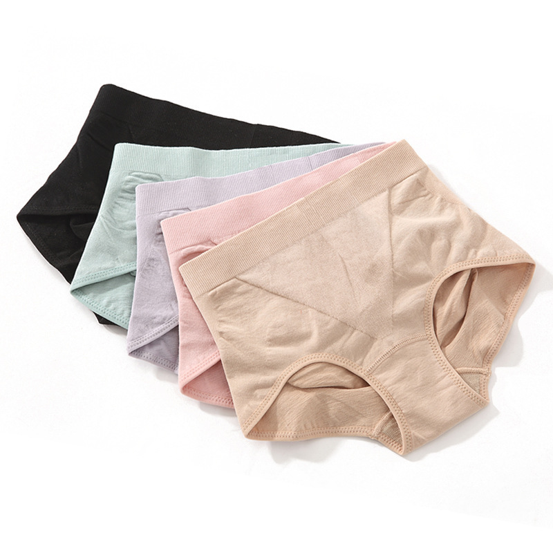 Fimage Modal Mid-high Waist Seamless Thickened Panties Women's Simple Belly Hip Cotton Crotch Briefs