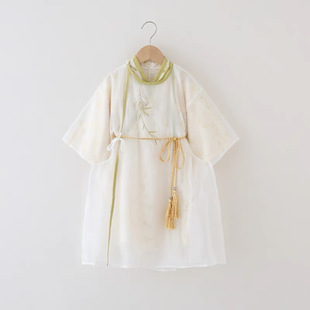 Hanfu Children's Ancient Style Chinese Round Neck Robe for Boys, Ming Dynasty Hanfu Summer Baby Birthday Outfit, First Birthday Long Robe