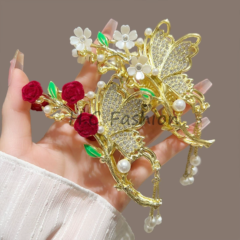 Заколка с кисточками, краб, летние заколки, акула, орхидея, цветочная