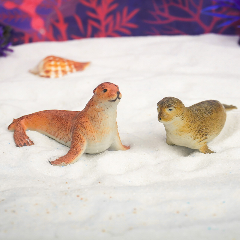 Micro paisaje playa marino adornos de animales lindo sello DIY artesanía pecera decoración del PVC morsa
