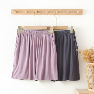 Summer Modal Women's Casual Loose Comfortable Shorts Pajama Pants Thin Solid Color Outerwear Pants Home Pants
