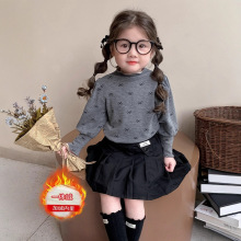 女童秋冬打底衫2025女宝宝冬装加绒上衣儿童冬季洋气时髦长袖衣服