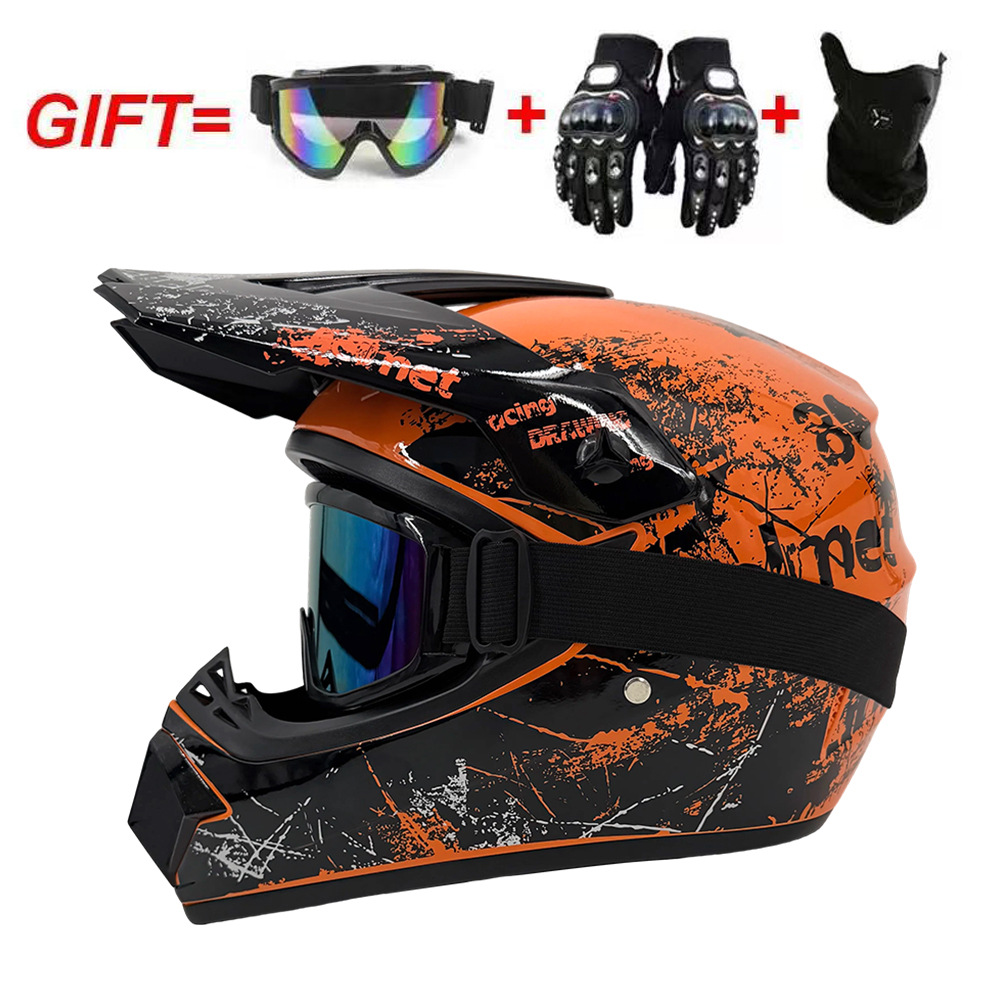 Off-Road Helmets Come with a Three-Piece Set of Beach Mountain Men's and Women's Motorcycle Riding Helmets, Mountain Helmets, Off-Road Kart Helmets