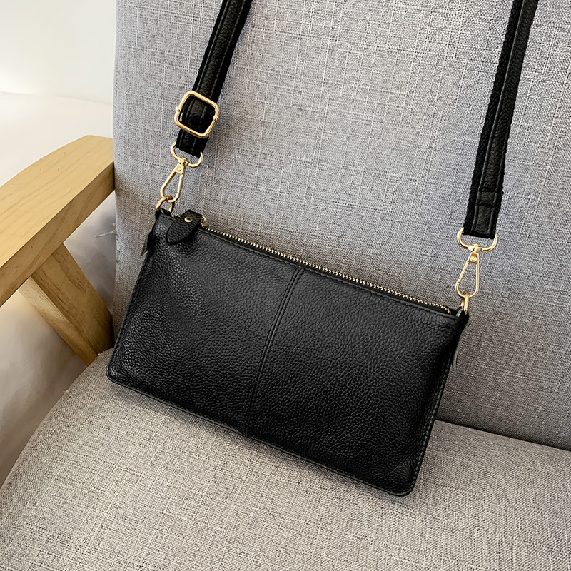 Women's Leather Clutch, New Fashionable Large-Capacity Envelope Bag, Genuine Leather Shoulder and Crossbody Small Bag