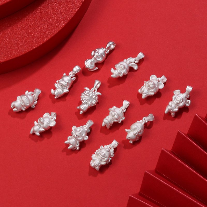 2023 Año del Gallo S999 plata esterlina Zodiaco pollo colgante collar de plata esterlina de clavícula femenina año de nacimiento joyería del Día de San Valentín