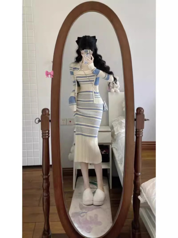 甜辣纯欲连衣裙子女温柔系气质御姐小香风法式桔梗两件套装秋冬季|undefined