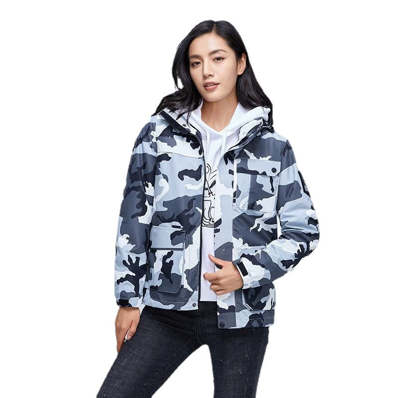 [Модная] осенне-зимняя уличная куртка для пар три-в-одном, съемная Мужская и женская модная брендовая ветрозащитная утолщенная зимняя куртка на флисовой подкладке