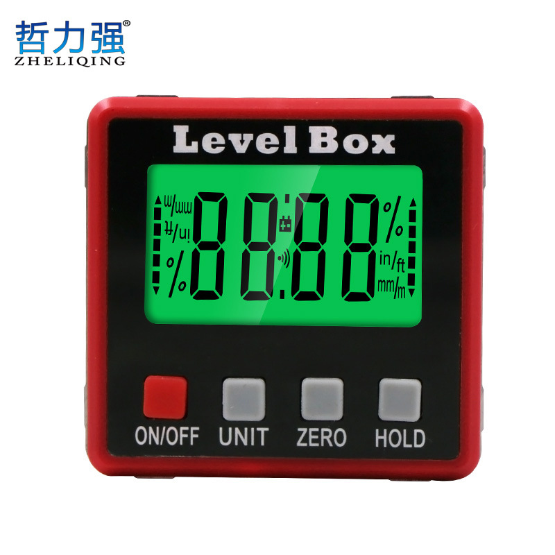 新款强磁数显倾角盒 倾角仪电子水平尺角度尺 测量倾斜角度带背光