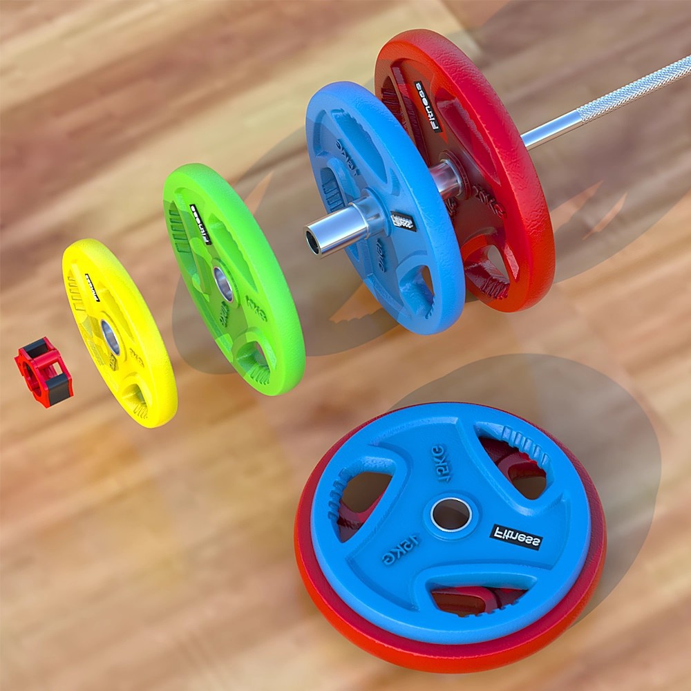 Colored Barbell Plates Large Hole Barbell Set Home Weightlifting Gym Professional Olympic Barbell Dumbbell Plates