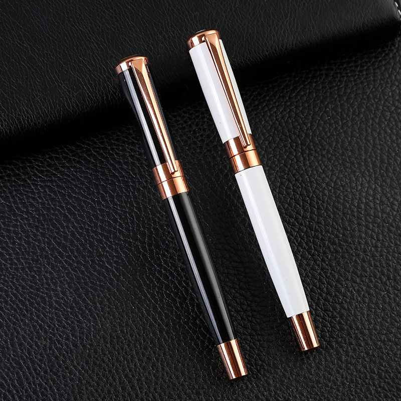 Black Metal Pearl Pen Heavy Feeling Business Office Signature Pen Enterprise Office Advertising Neutral Pen Printing Logo