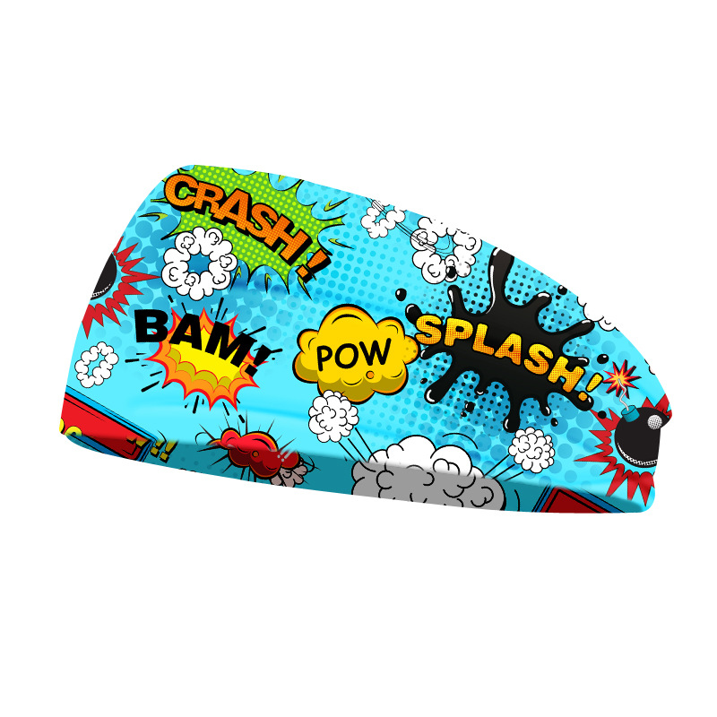 Nueva impresión europea y americana para hombres al aire libre correa de cabello elástica absorción de sudor turbanta de yoga correa de cabello cruzada