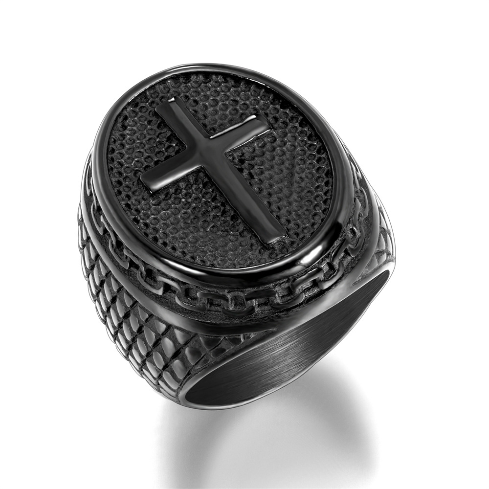 Rings Classification Retro Cross Stainless Steel Plating Men's Rings
