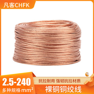 National Standard Copper Braided Grounding Copper Tinned Stranded Wire 2.5-240 Square Copper Flexible Connecting Wire 1m Conductive Copper Wire