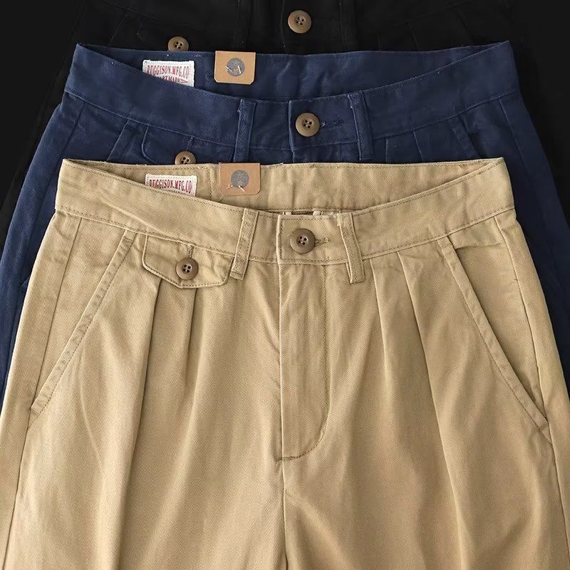 Jin Bukang American-style Heavy-weight Ami Khaji Overalls Washed Vintage Men's Cotton Loose-fit Old Straight Pants Hugh Jin Bukang American-style Heavy-weight Ami Khaji Overalls Washed Vintage Men's Cotton Loose-fit Old Straight Pants Hugh